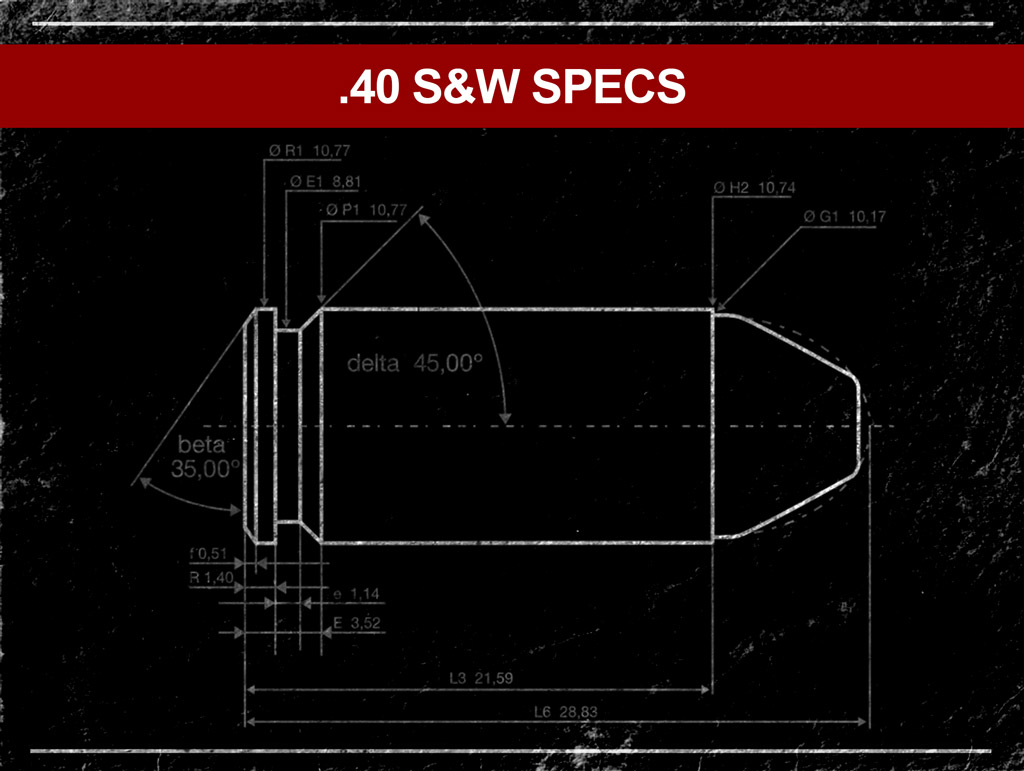 technical diagram of the 40 S&W bullet a technical diagram of the 40 S&W bullet