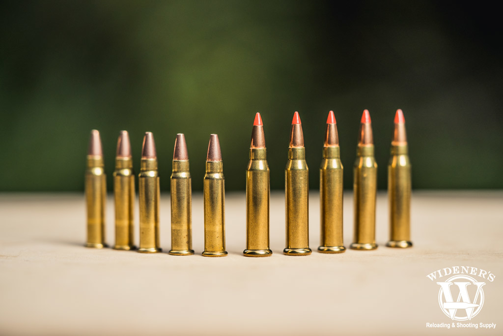 A side by side view of 17 HMR ammo and 17 WSM ammo outdoors photo of 17 hmr ammo and 17 wsm ammo outdoors