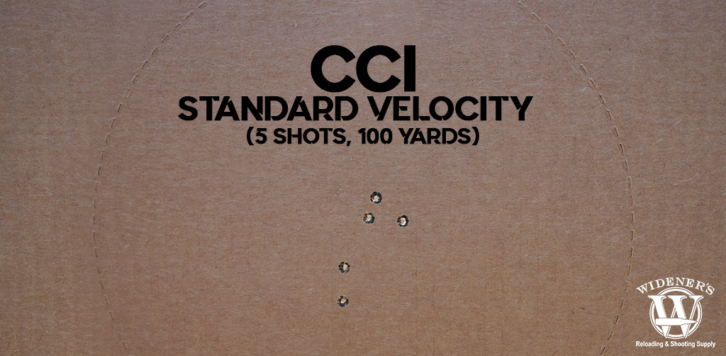 a target shot with CCI Standard Velocity at 100 yards a target shot with CCI Standard Velocity at 100 yards