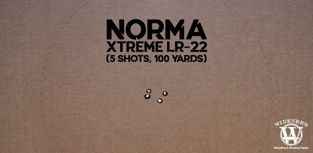 a target shot with Norma Xtreme LR-22 at 100 yards a target shot with Norma Xtreme LR-22 at 100 yards