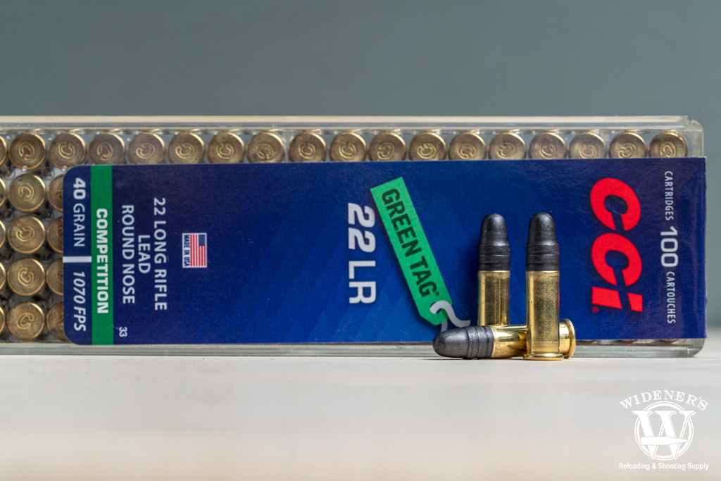 a photo of cci green tag 22lr match grade ammo