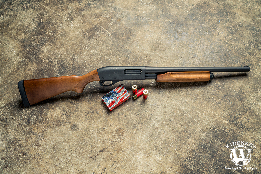 a photo of a remington 870 pump action shotgun
