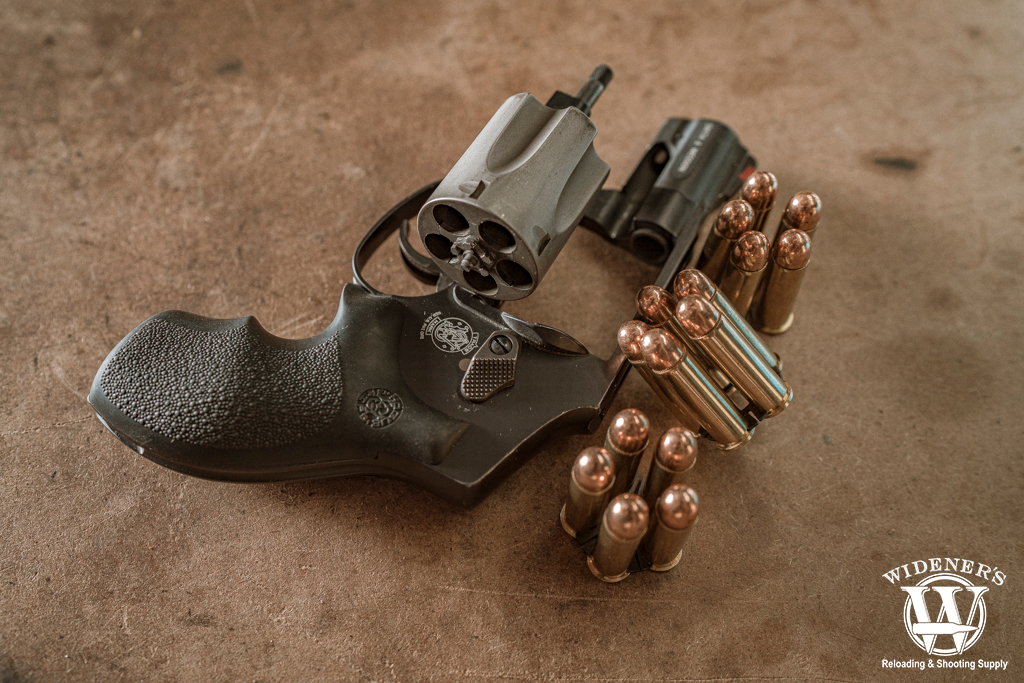a photo of a smith & wesson revolver
