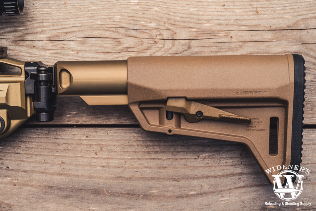 a photo of a rifle's folding stock 