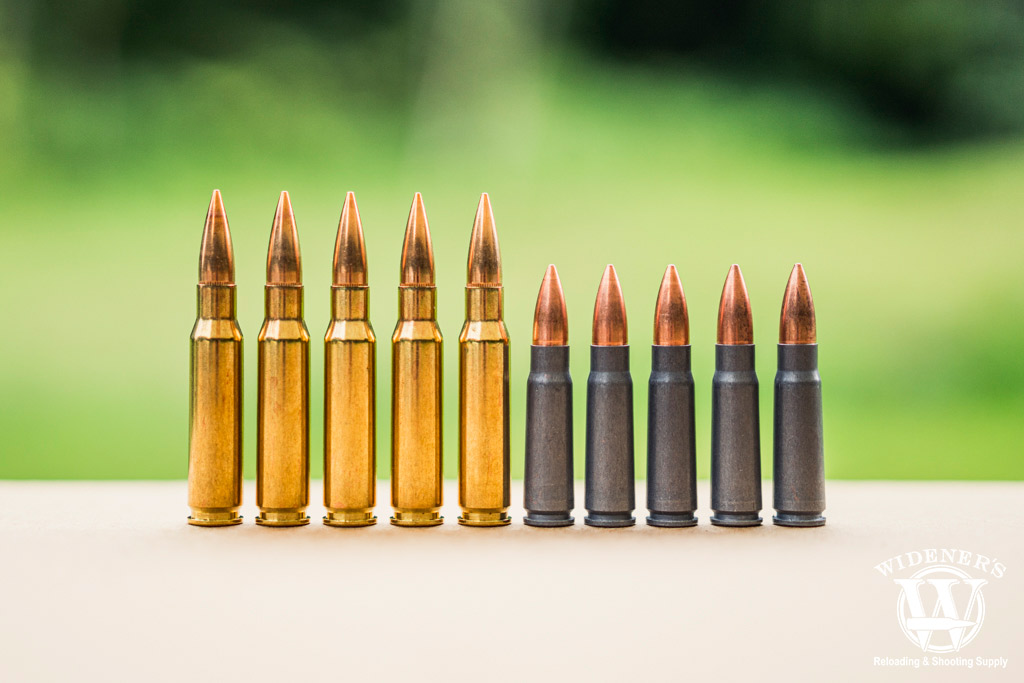 comparing 7.62x39 VS 308 winchester cartridges a photo comparing 7.62x39 VS 308 winchester cartridges