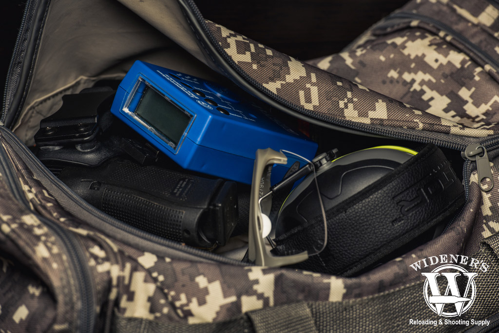 a photo of a range bag with a shot timer