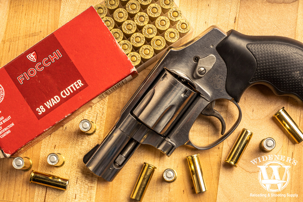 a revolver with wadcutter ammo a photo of a revolver with wadcutter ammo