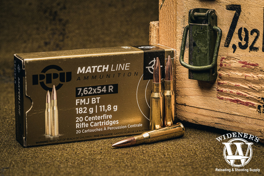 prvi 7.62x54r 182gr FMJ BT best mosin nagant ammo a photo of prvi 7.62x54r 182gr FMJ BT best mosin nagant ammo