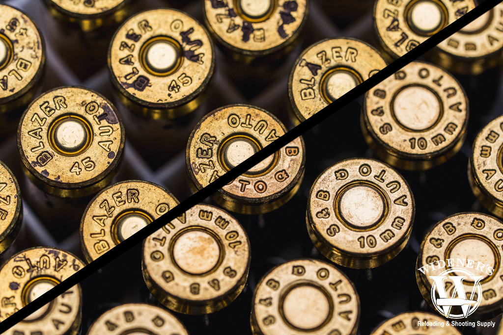 45 ACP VS 10mm a macro photo of 45 ACP VS 10mm