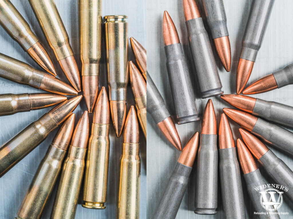 comparing Steel VS Brass ammo a photo comparing Steel VS Brass ammo