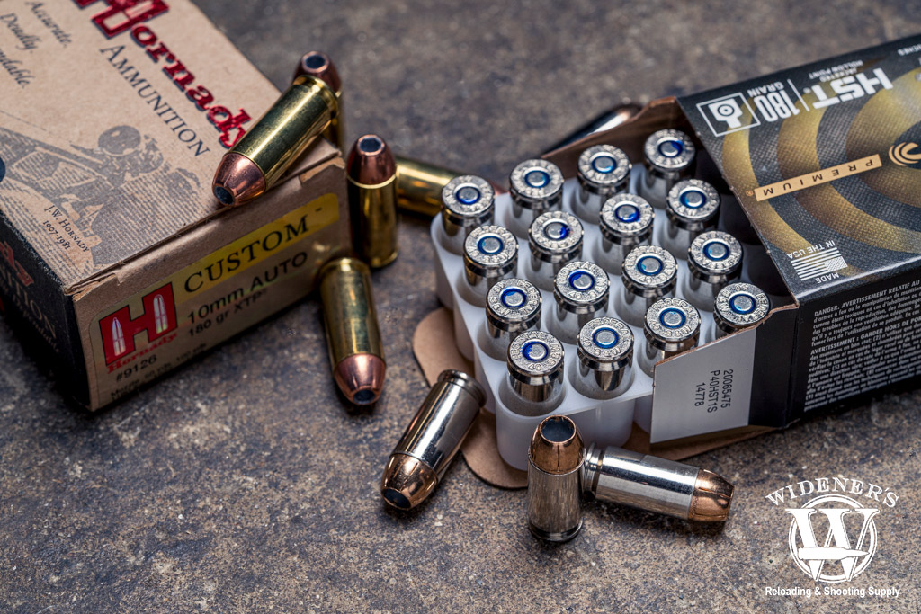 comparing 40 S&W VS 10mm self. defense ammo a photo comparing 40 S&W VS 10mm self. defense ammo