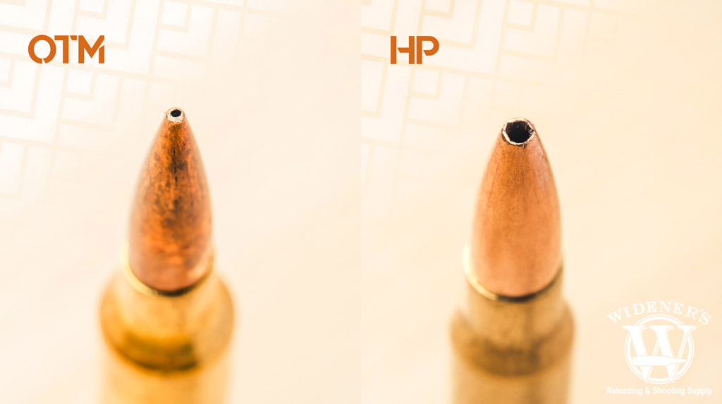 A photo of two centerfire rifle cartridge types 