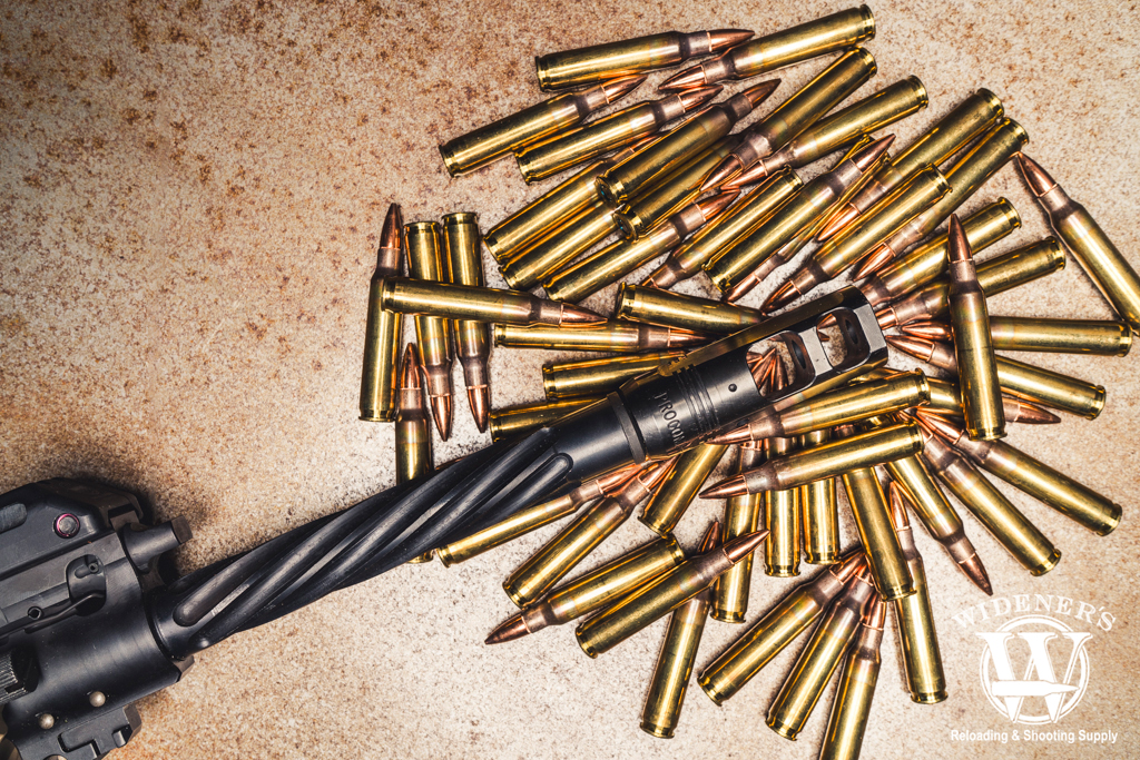 a photo of a muzzle break with 223 ammo