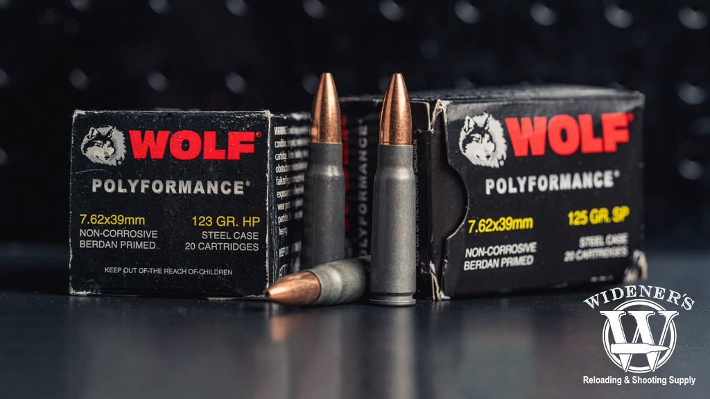 a photo of wolf 7.62x39 popular ar-15 calibers