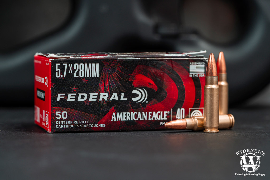 Federal American Eagle FMJ 40gr best 5.7x28 ammo a photo of Federal American Eagle FMJ 40gr best 5.7x28 ammo
