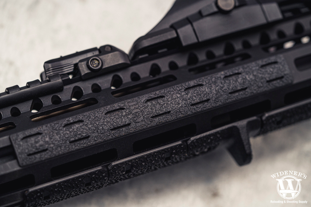 rail panels installed on an AR-15 rifle a photo of rail panels installed on an AR-15 rifle