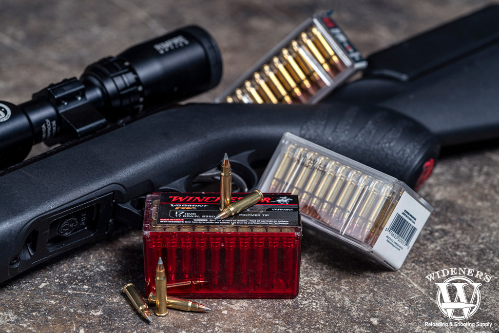 17 hmr rimfire ammo and a rifle a photo of 17 hmr rimfire ammo and a rifle
