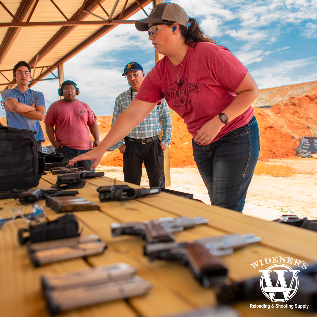 female instructor discussing handgun safety at a conceal and carry class a photo of a female instructor discussing handgun safety at a conceal and carry class