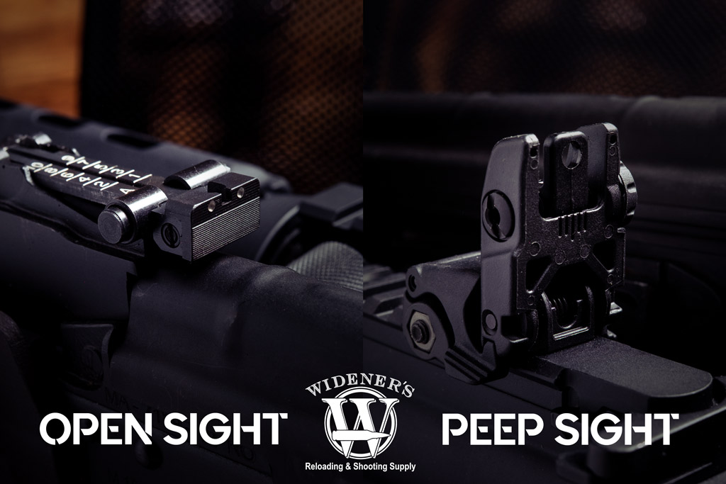 comparing an open rear gun sight to a rear peep sight a photo comparing an open rear gun sight to a rear peep sight