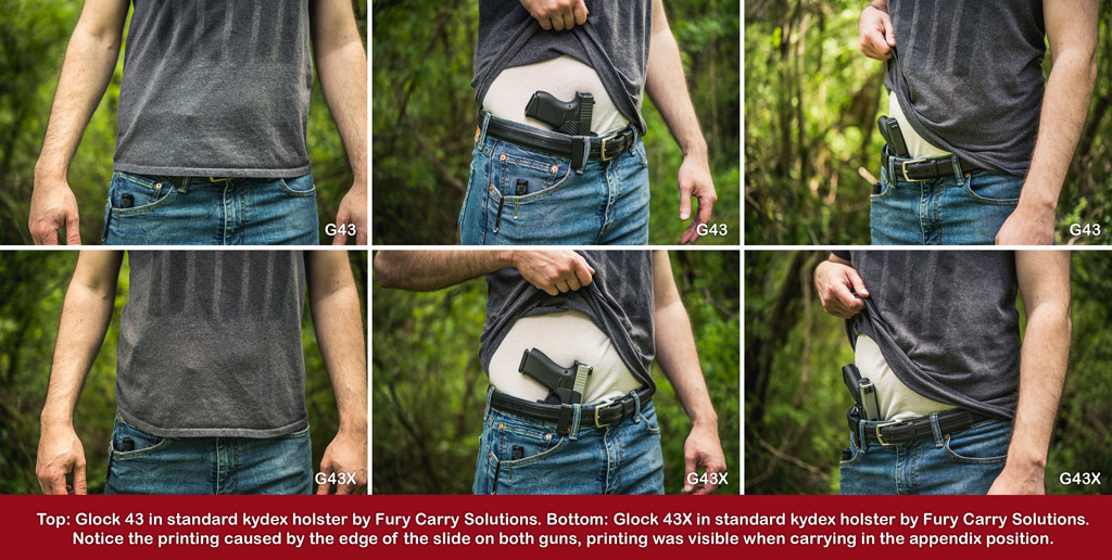 comparison between the glock 43 vs glock 43x with kydex holsters a comparison between the glock 43 vs glock 43x with kydex holsters