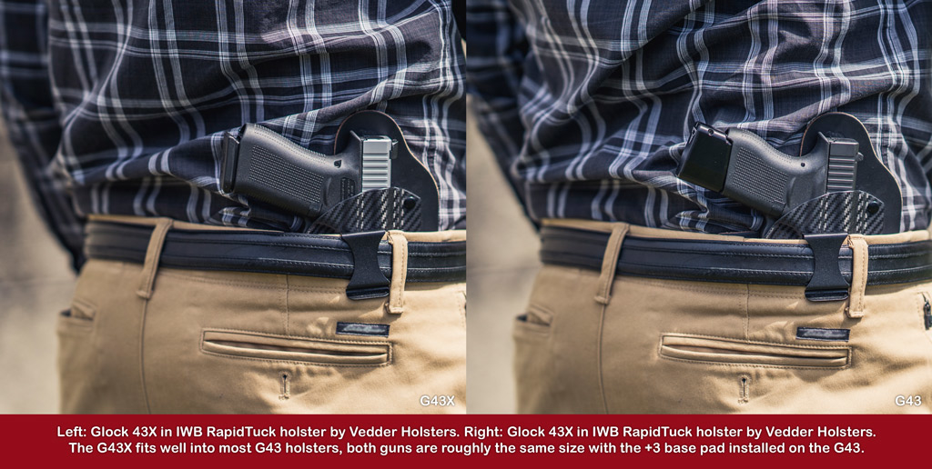 glock 43 vs 43X pistol iwb holster a photo of a man wearing a glock 43 vs 43X pistol iwb holster