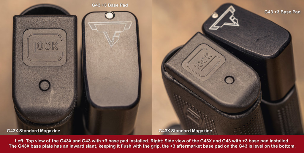 taran tactical base pad and magazine of the glock 43 vs 43x pistols a comparison of the taran tactical base pad and magazine of the glock 43 vs 43x pistols