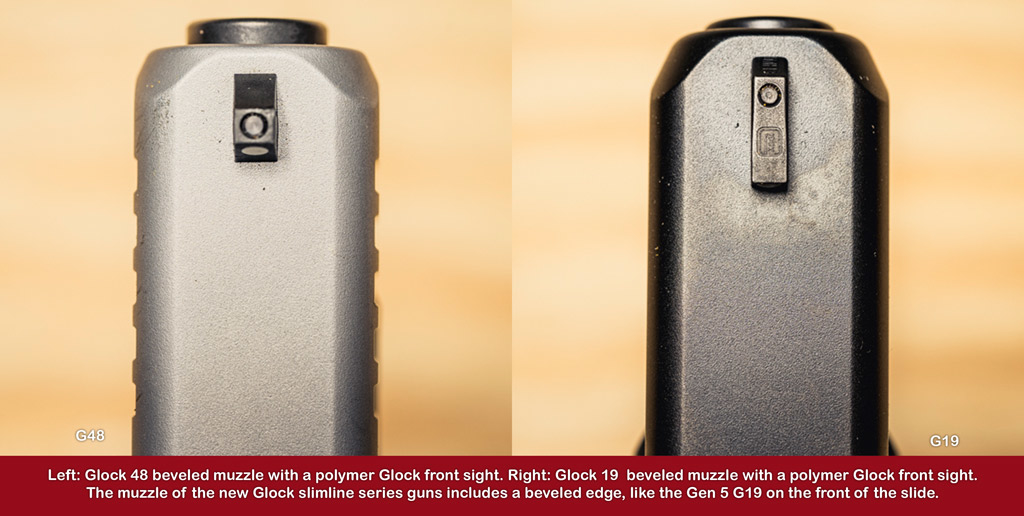 comparison of glock pistol muzzles a photo comparison of glock pistol muzzles