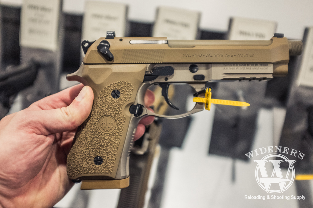 Beretta M9A3 9mm in FDE at shot show 2019 photo of the Beretta M9A3 9mm in FDE at shot show 2019