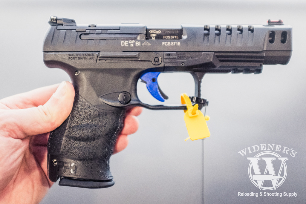 steel frame Walther Q5 Match pistol at shot show 2019 photo of steel frame Walther Q5 Match pistol at shot show 2019