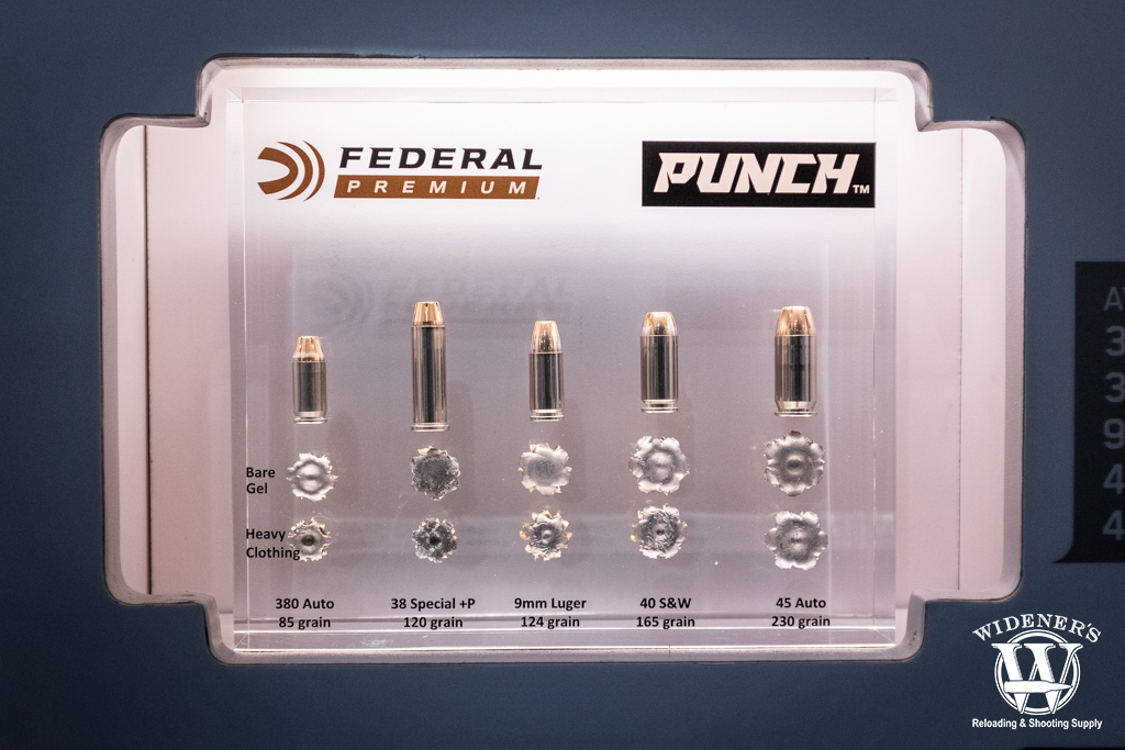 federal premium punch ammo in a variety of calibers at shot show 2020 a photo of federal premium punch ammo in a variety of calibers at shot show 2020