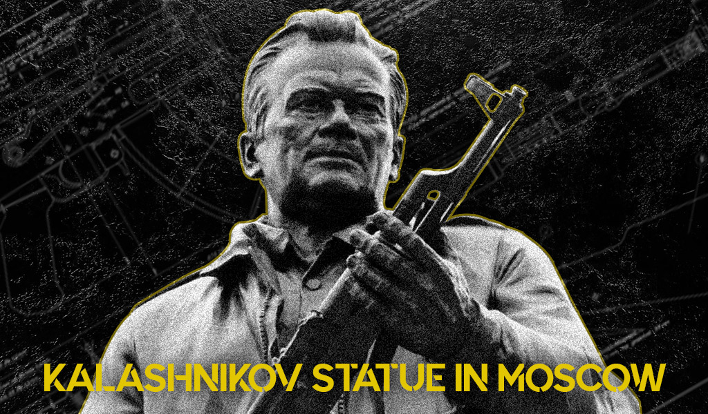 Mikhail Kalashnikov statue in moscow russia the Mikhail Kalashnikov statue in moscow russia
