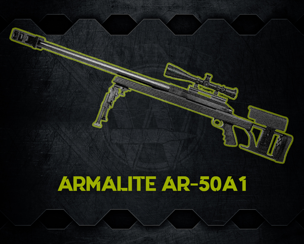 ArmaLite AR-50A1 sniper rifle a graphic of the ArmaLite AR-50A1 sniper rifle