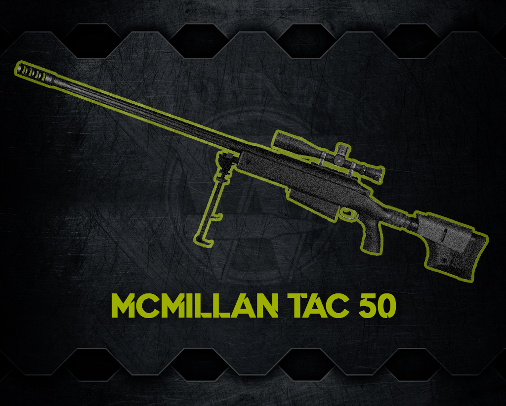 the McMillan TAC 50 sniper rifle a graphic of the McMillan TAC 50 sniper rifle