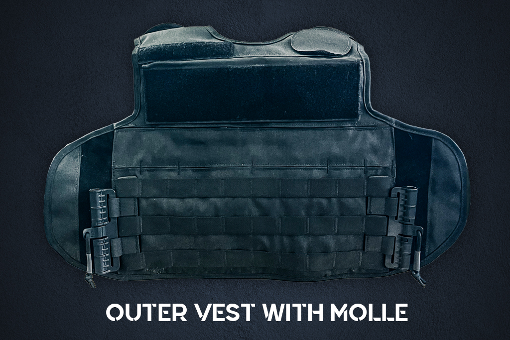 outer vest with a molle panel an outer vest with a molle panel