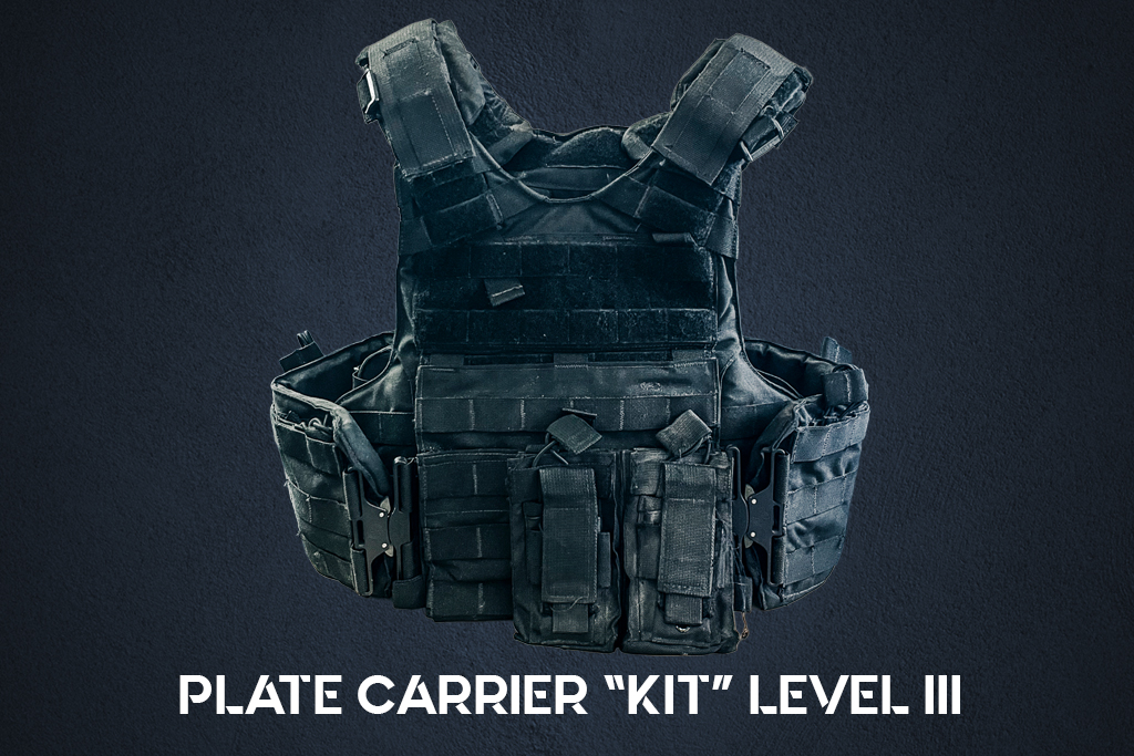 police body armor Level III plate carrier kit a photo of police body armor Level III plate carrier kit