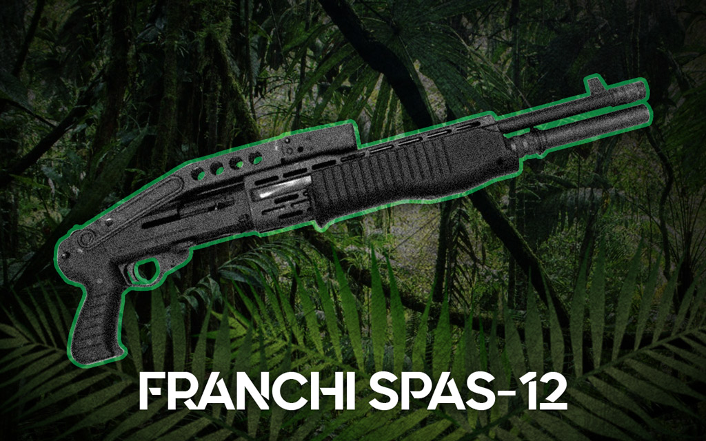 a photo of Franchi SPAS-12 shotgun, one of the guns of jurassic park