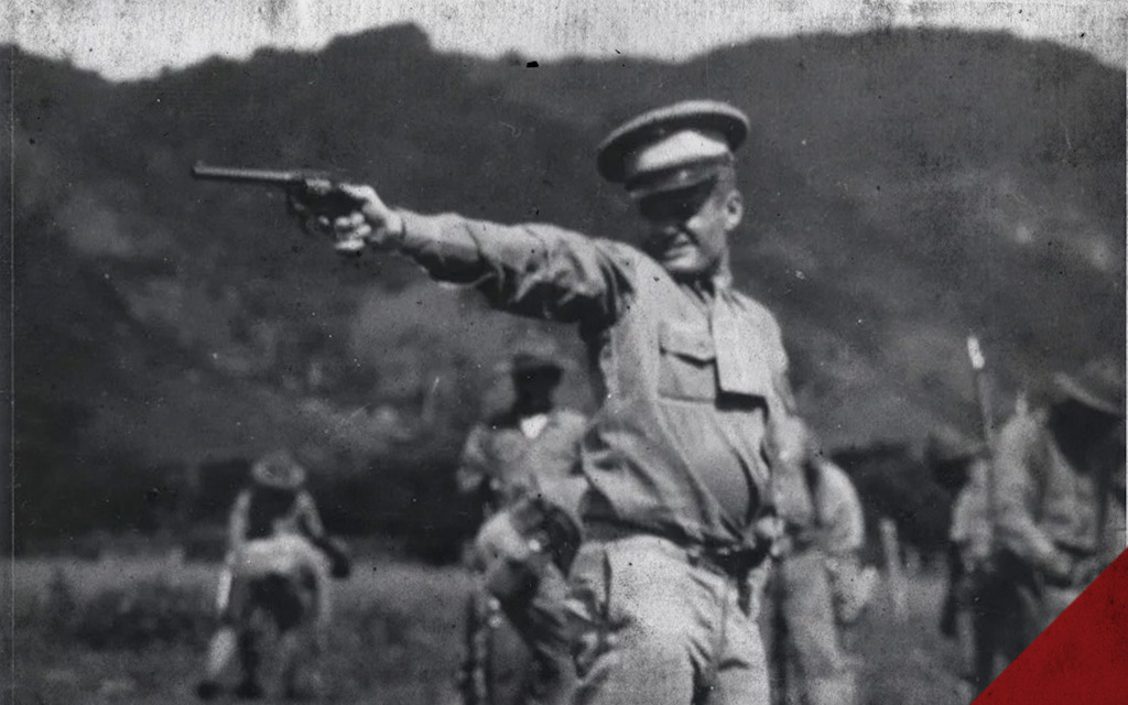 chesty puller shooting a revolver a photo of chesty puller shooting a revolver