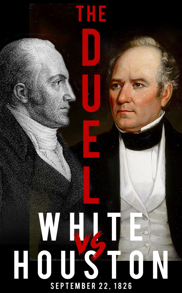 william white and sam houston poster of Sam Houston and General William A. White