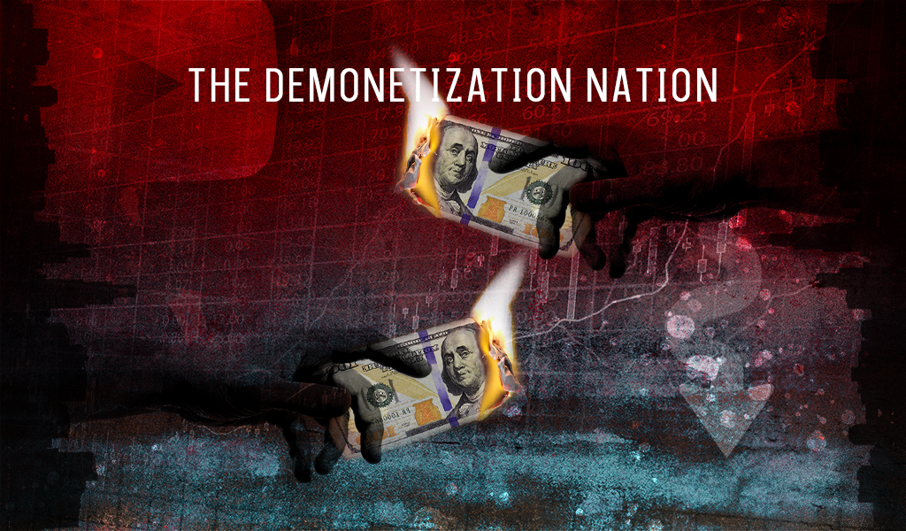 the demonetization nation an illustration depicting the demonetization nation