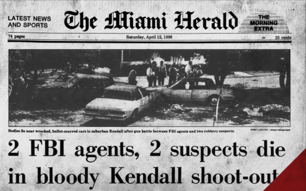 historical photo of the FBI Miami Shootout a historical photo of the FBI Miami Shootout