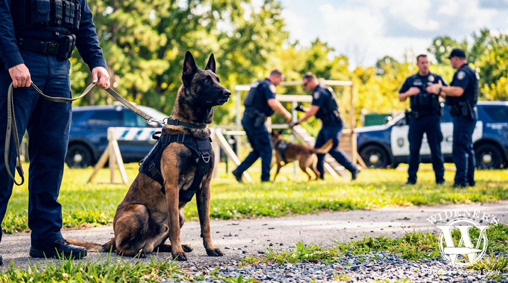 an officer showing how to become a police officer with k9 unit