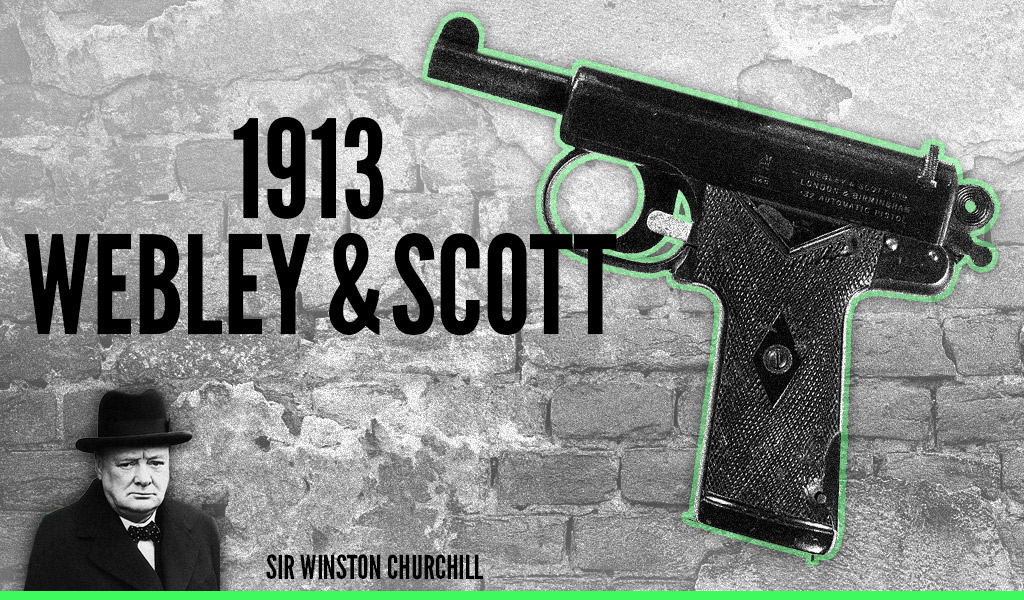 webely & scott 1913 semi automatic pistol winston churchill a photo of a webely & scott 1913 semi automatic pistol