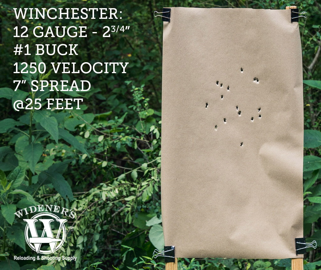 winchester 12 gauge #1 buck shot shotgun ammo photo of 12 gauge shotgun target shot with buck shot